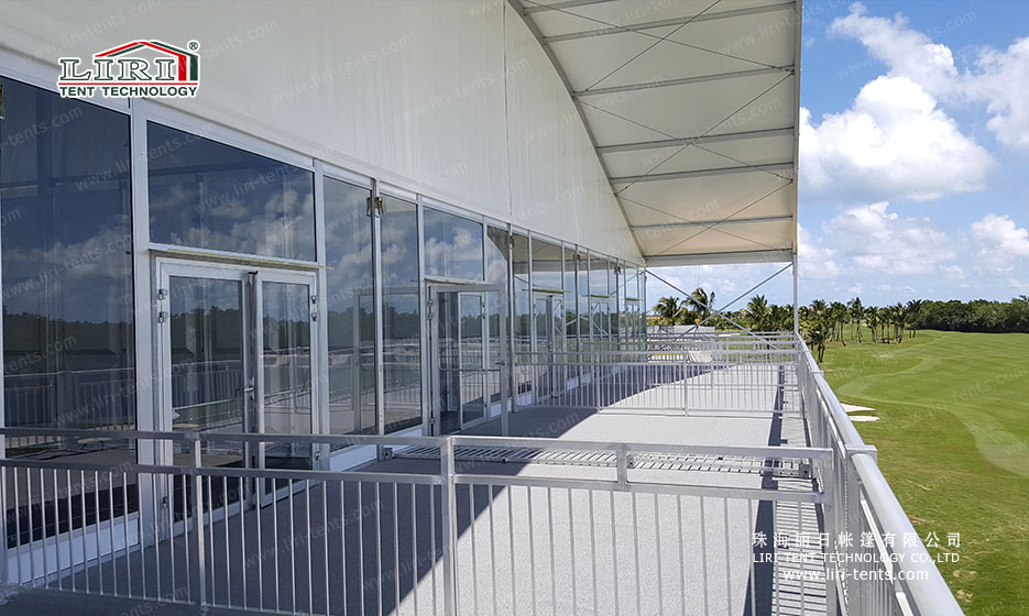 party tent with glass