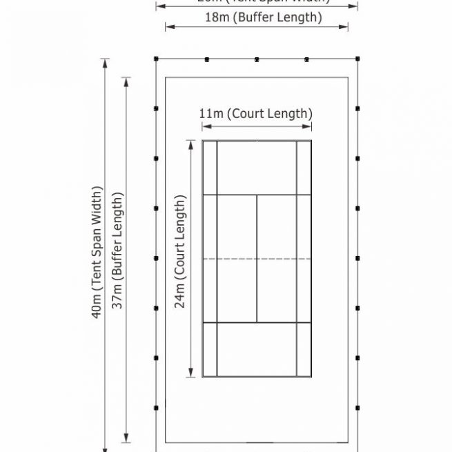 Recommended Size for Single Tennis Court